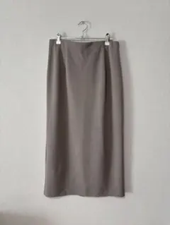 ユニクロストレッチダブルフェイスナロースカートL ベージュ