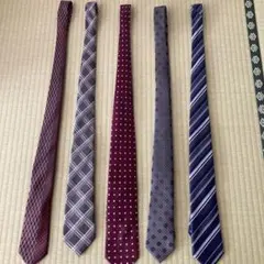 ネクタイ 5本セット 赤系 デザイン多彩