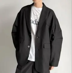 オーバーサイズ ダブルブレストジャケット ブラックのサムネイル