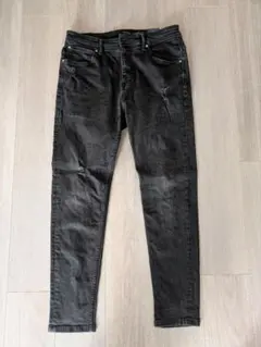 【神社358様専用】ZARA ブラック ダメージスキニーデニム 32/32