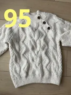 ZARA★ホワイト ケーブルニット 暖かセーター★キッズベビー95★男女兼用