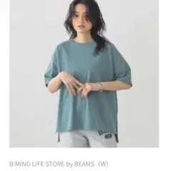 ビーミングバイビームス　半袖Tシャツ フリーサイズ　グリーン　無地