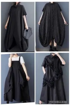 まる様　13300円から値下げ ！４点！オーバーサイズ黒ワンピース