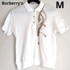 バーバリー　ポロシャツ　ノバチェック　金ボタン　半袖　М