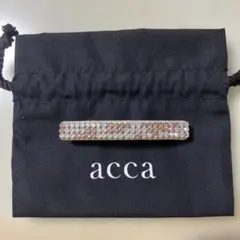 【未使用】acca アッカ スワロフスキーリボンバレッタ ピンク×ベージュ ブリジットリボンバレッタ | ACCA