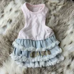 CRAZYBOO 犬服 ワンピース フリル デニム　スカートのサムネイル