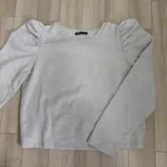 ZARA パフスリーブ 長袖トップス ライトグレー