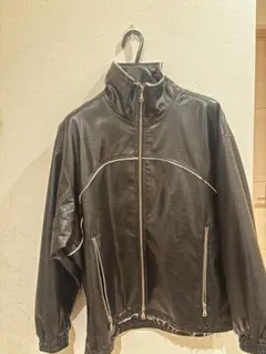 REAL SIMONS 超薄牛革 トレーニングジャケット ブラック M 美品新品