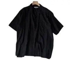 GLOBAL WORK 半袖シャツ S ブラック 開襟 無地 シンプル 夏