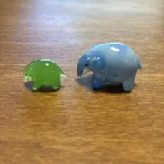 ガラス細工　ゾウ　2個セット