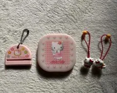 ハローキティ ミラーコームセット 枝毛カッター ヘアゴム