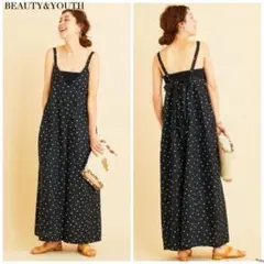 BEAUTY&YOUTH テレデランリネンドットキャミソールサロペット