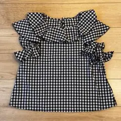 CHILD WOMANギンガムチェック シャツ　スリーブコットンシャツ綿100%