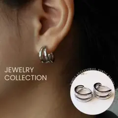 R01 リング フープ ピアス ダブル 925 刻印 キャッチレス シルバー26