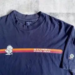 90s OLD STUSSY PRO-AM Tシャツ ネイビー Msize
