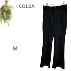 【COLZA】フレアスラックス ストレッチ◎ センタープレス M 黒