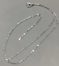 Pt850 プラチナ 40cm 平小豆ネックレス 本物 シンプル レディース