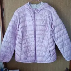 薄紫 フード付きダウンジャケット