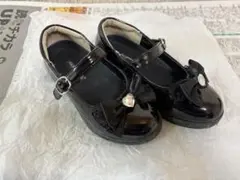 ブラックフォーマルシューズ リボン付き　サイズ：18cm
