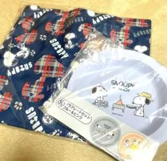 スヌーピー プラプレート2枚　フラットトートバッグ（紺）セット‼️