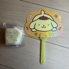 サンリオ　ポムポムプリン３０周年　ノベルティ　うちわ　ぷっくりメモ