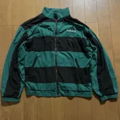 adidas ブラック/グリーン トラックジャケット