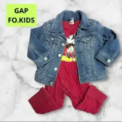 GAP　エフオーキッズ　Gジャン　ミッキー　長袖ロンパース　セット売り　90