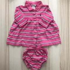 値下げ　ラルフローレン ワンピース パンツ付 6m ボーダー ピンク