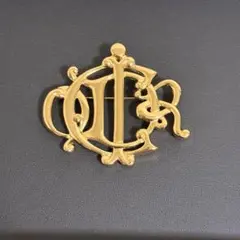 クリスチャンディオール Dior エンブレム ブローチ GP ゴールドのサムネイル