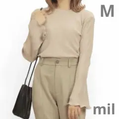 ミル ウェーブプリーツトップス グレージュ