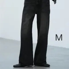 WYM LIDNM CURVED FLARE DENIM SLACKS