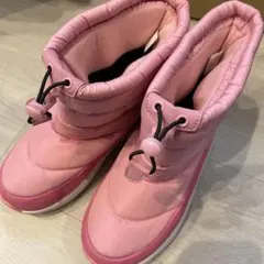 ピンク スノーブーツ 調整可能なドローコード　23センチ