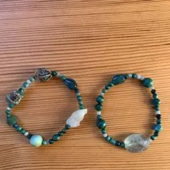 天然石ビーズブレスレット 2個セット