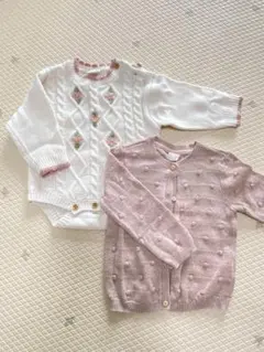 H&M 花柄刺繍ニット