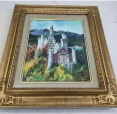 高橋哲夫 北の街 函館ハリス正教会 P20号 油彩画 額縁入り 芸術品