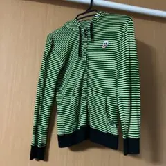 FLAKE フード付きジャケット 緑と黒のストライプのサムネイル