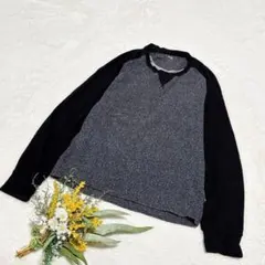 【ユニクロ】メンズ ウルトラストレッチカットソー ブラック グレー S ●