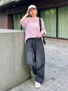 emmi リサイクルコットンタックデニムパンツのサムネイル