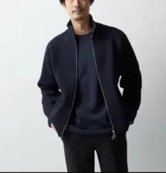 オリヒカ BIZ KNIT TECH ドライバーズニット 片畦 ネイビー S