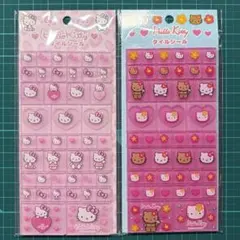 2枚セット　正規品　ハローキティ　90s　タイルシール　ヒョウ　ハイビスカス