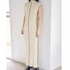 todayful Stitch Knit Dress 38 Ecru アイボリー