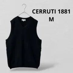 チェルッティ リブ編み Vネック ベスト　日本製Ｍサイズ　ウール100%
