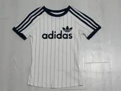 adidas　美品　ホワイト　ストライプ　リンガー　ピチT　平成ギャル　Y2K