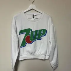 ホワイト　7UP ロゴ　スウェット L