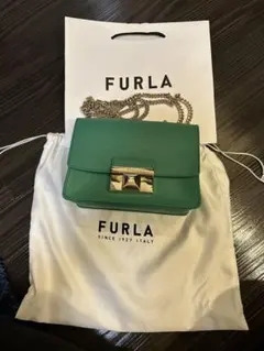 【超美品！】フルラ　ショルダーバッグ　グリーン