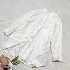 【ユニクロ】UNIQLO オーバーサイズシャツ  長袖 ホワイト L ●