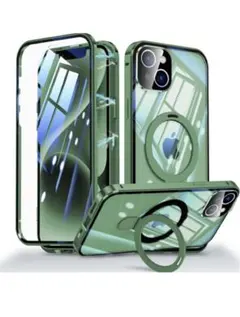 OURJOY iPhone 15 Plus ケース 両面保護 MagSafe対応