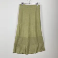美品 GU ジーユー 透かし編みニットスカート ロング 伸縮性 タイト 万能 L
