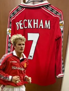 【新品】ベッカム98-00ユニフォーム長袖マンチェスターユナイテッド新品タグ付き