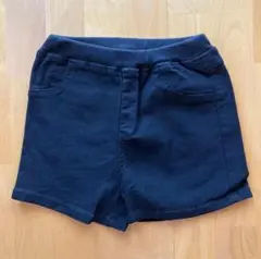ネイビー ハーフパンツ コットン混紡